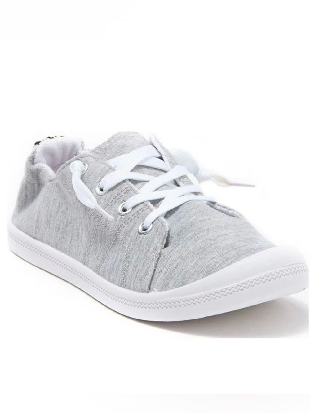 Dept222 Women’s Gray Canvas Lace-Up Sneakers with Embroidered Detail size 8